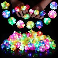 1/5/20/30/50pcs Glowing Rings LED Light Up Luminous Rings Party Favor Toys Flash Led Lights Glow In The Dark Party Supplies