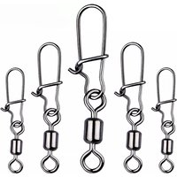 5/100PCS Pike Fishing Accessories Connector Pin Bearing Rolling Swivel Stainless Steel Snap Fishhook Lure Swivels Tackle