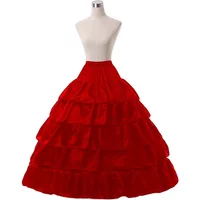 Stock 5 Couches Noir Rouge Jupon Avec Des Volants Robe De Bal 4 Hoops Crinoline Pour Les Robes De Mariage Jupon Mariage
