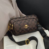 2026 New Retro Luxury Women Shoulder Bag Crossbody Bag Original Circular Pattern Logo Durable Fabric Adjustable Strap Daily Work