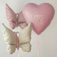 1/3/5pcs Matte Butterfly Heart Shape Balloons Aluminum Film Balloon Baby Shower Birthday Wedding Decoration Supplies Gifts