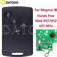 Datong World Samochodowy kluczyk zdalnego sterowania do Renault Megane3 Fluence Scenic Laguna 3 Koleos Clio PCF7952 Zamienna karta bez użycia rąk