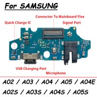 Tested USB With Micro Charging Port Charger Dock Flex Cable With IC Microphone Board For Samsung A02 A03 A04 A05 A02S A03S A04S
