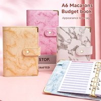 A6 Budget Binder with Cash Envelope Savings Book Budget Planner PU Leather Laptop Binder with Binder Pocket Cash Fill Folder