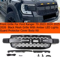 Frontgrill für Ford Ranger T9 2023 2024 2025 2026 Schwarzer Mesh-Grill Schutzabdeckung Karosserie-Kit
