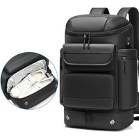 Sac à dos de voyage pour homme grande capacité 50L, sac à dos imperméable pour trekking en plein air, sac à dos pour ordinateur portable 17 pouces avec sac à chaussures