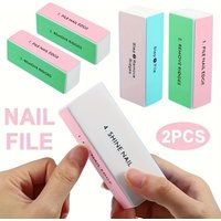 2-Pack Nail File and Polishing Blocks, Professional Nail Polishing Tools for All Sides of Fingernails, Nail Art Tools for Beauty Salons