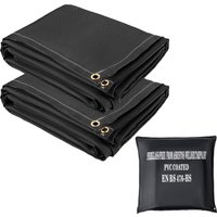 SucceBuy Feuerlöschdecken, 2er-Pack Schweißdecken, 20,3 x 25,4 cm, Feuerlöschdecke 1022 ° F Flammhemmende Decke, schwarze Decken