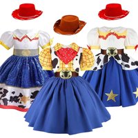 Girls Western Cowboy Puppet Cartoon Character Cosplay Costumes Halloween Carniva Birthday Party Princess Dress Stage Performance