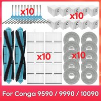 Fit For ( Conga 9590 / 9990 / 10090 AI Spin Revolution Ultra Power Home ) Main Side Brush Filter Mop Dust Bag Part Accessory