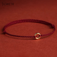 Hand Braided Circular Ring Adjustable Lucky Red Rope Bracelet Women Men Charms Bangles Anklet For Friend Lovers Blessing Gift