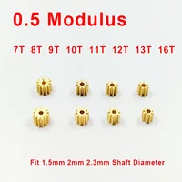 1PCS 0.5M Copper Pinion Gear 7T 8T 9T 10T 11T 12T 13T 16T Teeth Toy Parts Metal Gears Hole 1mm-2.3mm Spindle Transmission Gear