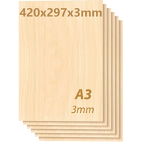 10/20/40/80/100 pièces de contreplaqué A3, contreplaqué de tilleul pour gravure laser, peinture, fabrication de modèles 420x297x3mm
