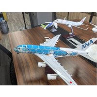 47CM 1:160 Scale Japan Air ANA Airbus A380 Model Plane Sea Turtle Airlines Blue Diecast Airplane Aircraft Decoration Collection