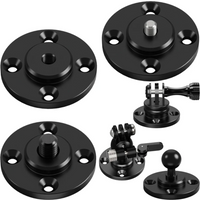 Wall Mount 1/4 3/8 M6 Thread Fixed Plate 17mm Ball Head Adapter for Gopro Camping Light Stand Projector Holder Monitor Bracket