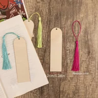 2026-20pcs DIY Wooden Bookmark Kit Unfinished Wood Craft Bookmarks with Laser Cut Hooks Square Tags And 20 Tassels Assorted