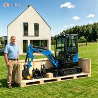 Neuer Mini-Bagger 1,2 Tonnen Hydraulischer Raupenbagger mit geschlossener Kabine für den Obstgartenbau, EPA- und CE-zertifiziert, kundenspezifisch angepasst