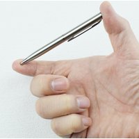 Mini Metal Twist-Activated Ballpoint Pen - Pocket-Sized 0.7mm Fine Black Ink Stainless Steel Ballpen Office School Supplies