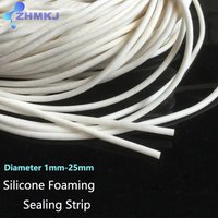 Foamed Silicone Rubber Seal Strip White Sponge Round Solid Cord Diameter1-25mm