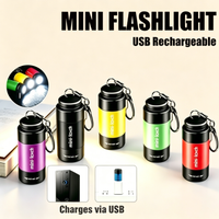 Mini EDC Flashlight USB Rechargeable LED Multifunctional Pocket Keychain Light Waterproof Outdoor Hiking Camping Mini Torch