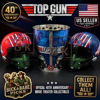 Top Gun 40th Anniversary Collector's Bundle Maverick Helmet Popcorn Bucket Commemorative Whiskey Glass Collectible DecorOrnament