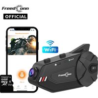 Freedconn R1Plus Bluetooth Motorcycle Intercom Helmet Headset Wifi APP Speaker Headphone Motorbike Interphone Motor Dash Cam Dvr
