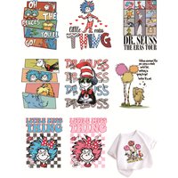LITTLE MISS THING Dr. Seuss Cartoon thermoadhesive patches printing for clothes vinyl stickers DIY children stripes on clothes