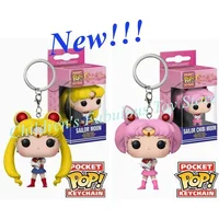 FUNKO Japanese Anime Sailor Moon Luna Chibi Moon Keychain Vinyl Action Figure Brinquedos Collection Model Toys for Children Gift