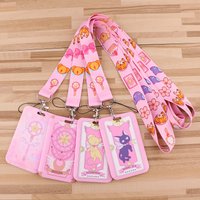 Pink Anime Girls Strap Lanyard for Keys Keychain Badge Holder ID Credit Card Pass Hang Mobile Phone Charm Accessories Gift