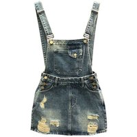 American Retro Ripped Denim Strap Skirt Women's Summer Fashion Foreign Style Age-reducing A-shaped Skirt High Appearance Level