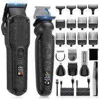 Scttomon Kit de tondeuse électrique noire 2 pièces pour la tonification de la peau, le rasage de la tête chauve, la sculpture de la ligne des cheveux et la coupe de la barbe