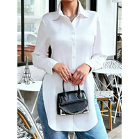 Luxury Red Satin Women's Blouse - Long Sleeve Button Down Satin Top for Casual/Office Wear