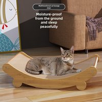 Cat Scratching Board Wooden Cat Bed Removable Wear-resistant Crumb-free Multifunctional Cat Lounge Chair Kitten Nest Cat Toy