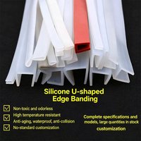1 Mete -Innovative Top Bubble U Edge Seal Strip Silicone Anti-Shock Wrap Trim For Cabinet Door Glass