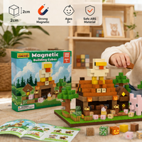 NEW Magnetic Blocks Forest Farm, Chicken Pig DIY Cabin, 3D Light Glowing Box Set, STEM Educational Building Toy, Creative Gift