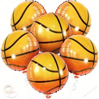 6pcs 18 inch orange aluminum foil basketball balloons basketball birthday party sports meeting decoration balloons
