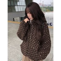 Retro American Polka Dot Hoodie Women's Autumn Winter New Loose Versatile Thick Warm Lamb Fur Jacket Top Polyester Fiber