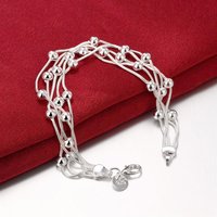 New Fashion 925 Sterling Silver Five Line Beads Bracelets for Woman Fine Luxury Jewelry Wedding Party Holiday Gifts