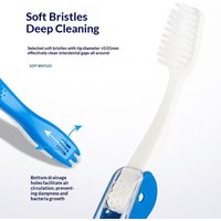 Portable Soft Bristle Toothbrush Foldable Disposable Design for Travel Camping Outdoors and Hotel Guest Amenity