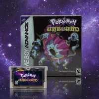 GBA 1M Flash RTC Game Cartridge Video Game Console Card Pokemon Unbound V2.1.1 with Box No Manual Rom Hack for Fan Gift