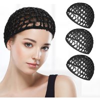 3pcs Comfort, Hand-Knit Crochet Hair Net Cap for Women- Breathable,Breathable Mesh Nightcap, Elastic Hair Net for Male And Femal