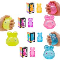 Needoh Gummy Bear Bunny Slow Rising Toy Cute Squishy Colorful Stretchable Non-Toxic Anxiety Relief ADHD Fidget for Kids Adults