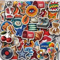 10/30/50pcs Vintage Y2K Cartoon Aesthetic Stickers Waterproof Graffiti Skateboard Phone Luggage Cute Girl Decoration Sticker Toy