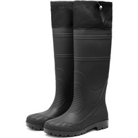 Bottes de pluie montantes noires pour hommes, bottes longues à cordon réglable, résistantes à l'usure, antidérapantes, bottes imperméables pour la pêche en plein air, bottes de pluie pour le travail
