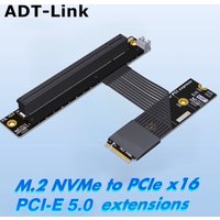 Gen5 M.2 NGFF NVMe MKey to PCI-E 5.0 X16 Graphics Card Extension Cable M.2 Turn 90 Angled 16x M.2 Riser Card Adapter Video Cable