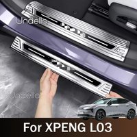 Car Stainless Steel Door Sill Scuff Plate, Carbon Fiber Threshold Protective Sticker Accessories For XPENG L03 2026 2027