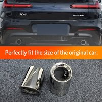 Muffler Tip For BMW X3 G01 X4 G02 2019 2020 2021 2022 Exhaust Tip Stainless Steel Black/Silver Exhaust Tip Nozzle Car Accessory image 4