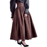 Damen Renaissance-Rock im Vintage-viktorianischen Stil, Steampunk, hohe Taille, Empire-Walking-Rock
