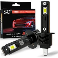 S&D H1 H4 LED Lights Bulbs Canbus 60000LM 100w Car LED Headlight With Fan H1 Turbo Lamps Car Headlights Plug & Play 6000K 12V