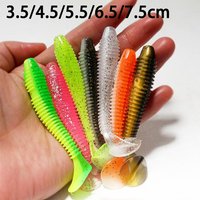 10Pcs Lifelike Soft T-Tail Fishing Lures Kit - Double Groove Design Weedless, Shrimp Oil Infused, High Buoyancy Artificial Bait